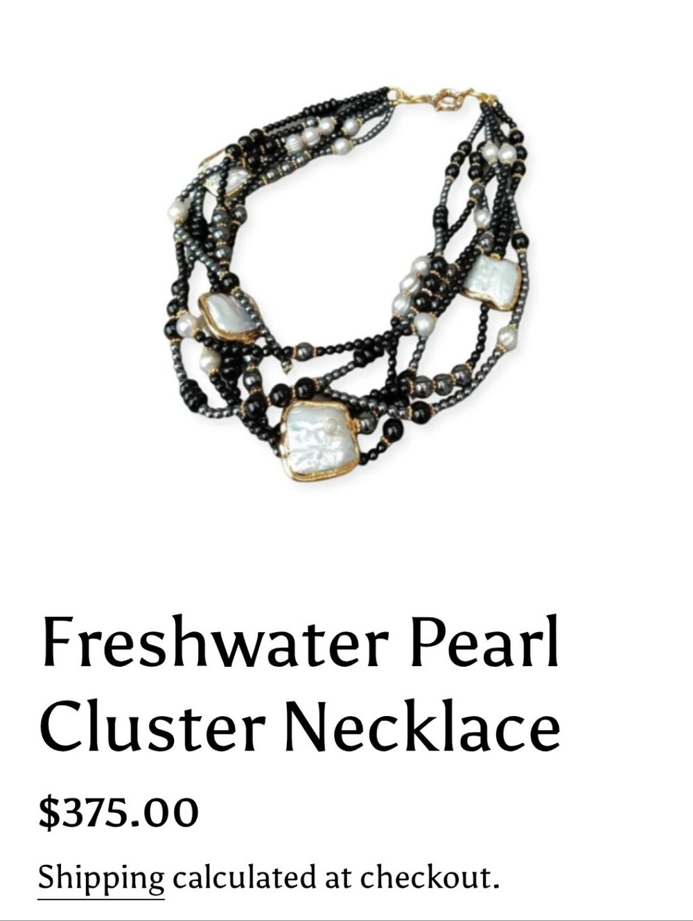 Irrum Merrill Freshwater Pearl Cluster Necklace Mother of Pearl Multi Strand - Picture 8 of 8